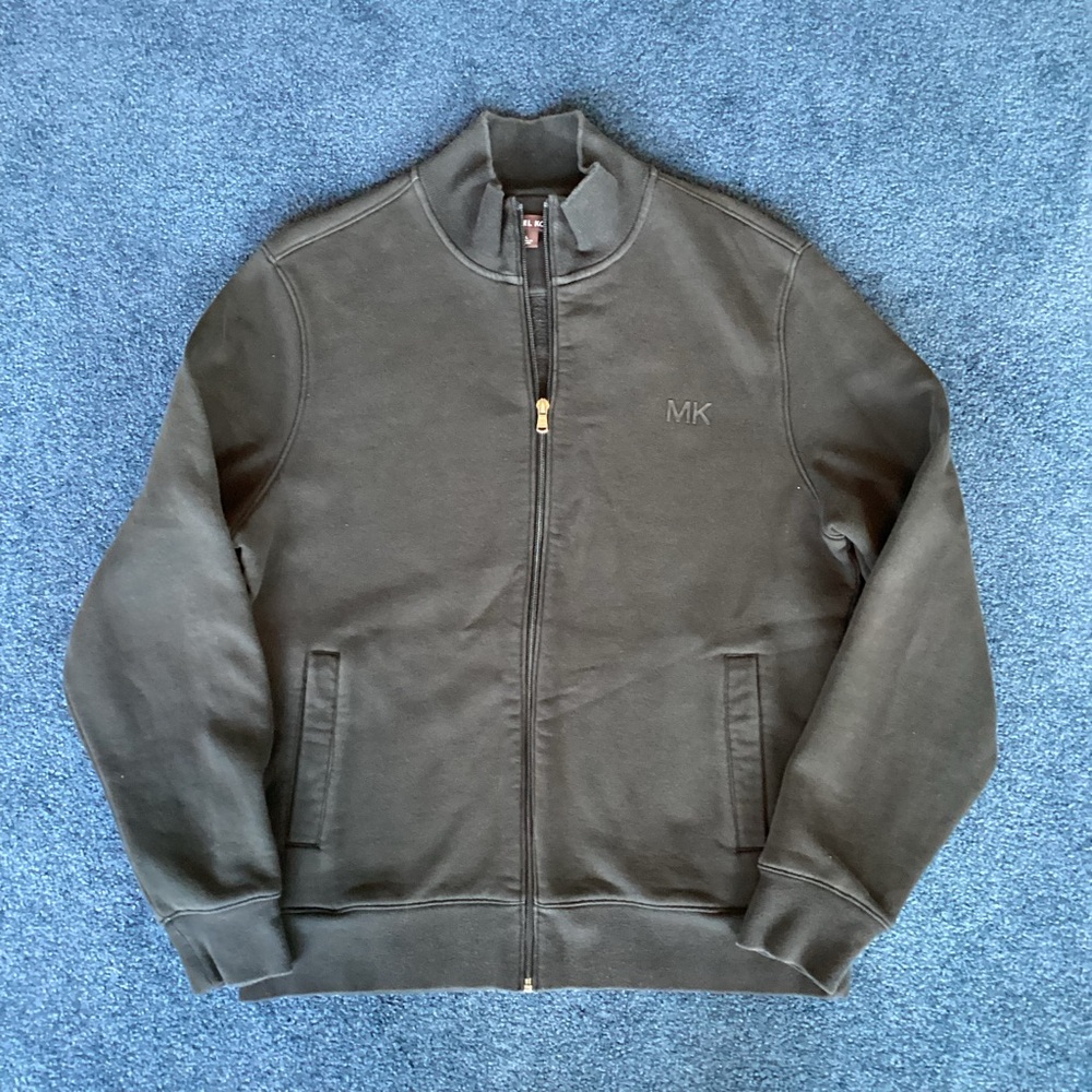 Michael Kors Zip-up Dressy Black Sweatshirt - sz Large